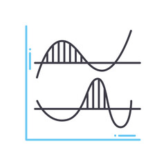 divergence line icon, outline symbol, vector illustration, concept sign