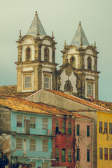 Fototapeta na wymiar view of the church Santíssimo Sacramento do Passo in historic center of Pelourinho, Salvador - BA, Brazil