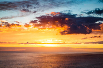 amazing sunset over the sea