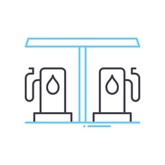 filling station line icon, outline symbol, vector illustration, concept sign