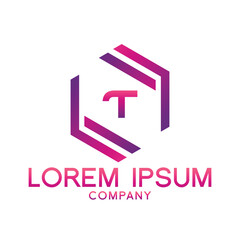 Letter T line logo design Creative minimal linear monogram symbol. Universal elegant vector sign design. Premium type of business logo. Graphic alphabet symbol for technology identity