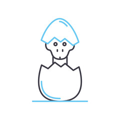 dino egg line icon, outline symbol, vector illustration, concept sign