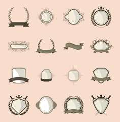 icons labels design elements