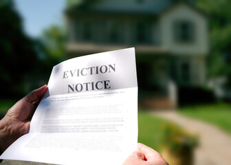 Eviction Notice shown in front of a home