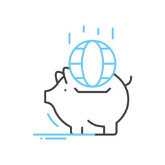 ecology saving line icon, outline symbol, vector illustration, concept sign