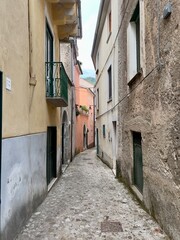 narrow street in the town. Sieti. Campania. Italy