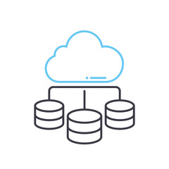 cloud storage line icon, outline symbol, vector illustration, concept sign