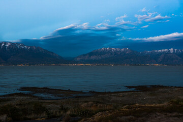 Great Salt Lake in Utah at twilight