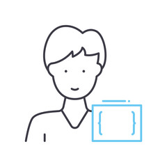 developer line icon, outline symbol, vector illustration, concept sign