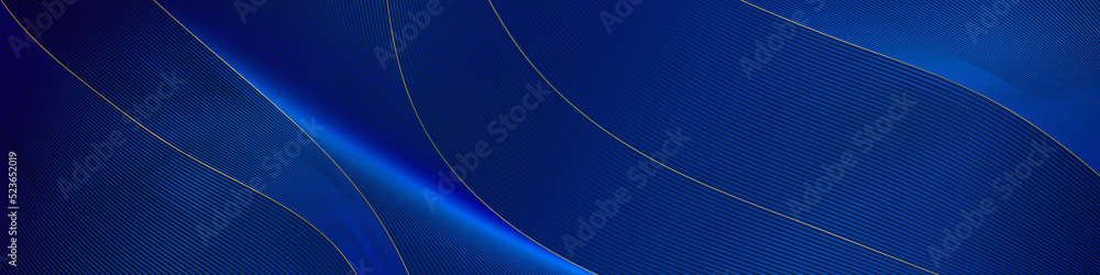 Aufkleber elegant abstract background design. modern wavy line pattern, guilloche curves in blue and gold luxu