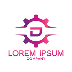 Letter D line logo design Creative minimal linear monogram symbol. Universal elegant vector sign design. Premium type of business logo. Graphic alphabet symbol for technology identity