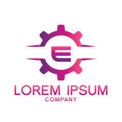 Letter E line logo design Creative minimal linear monogram symbol. Universal elegant vector sign design. Premium type of business logo. Graphic alphabet symbol for technology identity