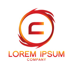 Letter C line logo design Creative minimal linear monogram symbol. Universal elegant vector sign design. Premium type of business logo. Graphic alphabet symbol for technology identity