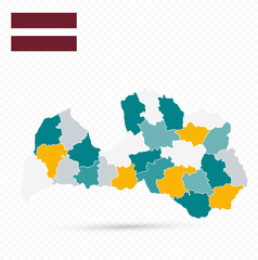 Latvia Map on transparent background