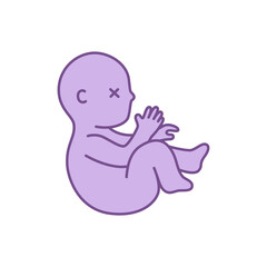 Dead fetus baby vector illustration. Concept miscarriage pregnancy