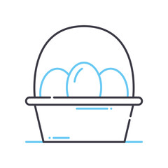 egg line icon, outline symbol, vector illustration, concept sign