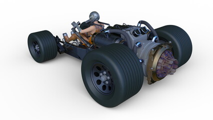 四輪バギーに乗るサイバーウーマン