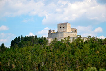 The castle ruin Rabí - view from the southwest (Europe – Czech Republic)