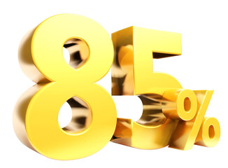 85% Golden symbol , 3D render