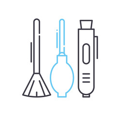 camera cleaning kit line icon, outline symbol, vector illustration, concept sign