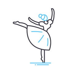 dancing line icon, outline symbol, vector illustration, concept sign