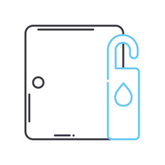 cleaning service room line icon, outline symbol, vector illustration, concept sign