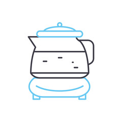 electric kettle line icon, outline symbol, vector illustration, concept sign