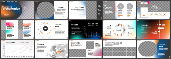 Gradient elements of infographics on a white background. Use in presentation templates, flyer and leaflet, corporate report, marketing, advertising, annual report and banner.	