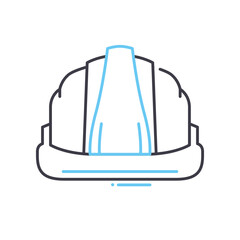 consrtuction hat line icon, outline symbol, vector illustration, concept sign