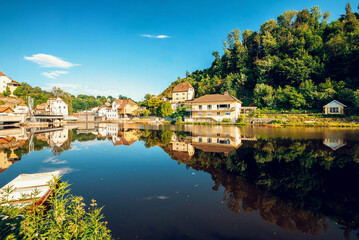 Fototapeta na wymiar Ilz River and Lake nearby Passau, Lower Bavaria
