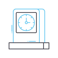 clock line icon, outline symbol, vector illustration, concept sign