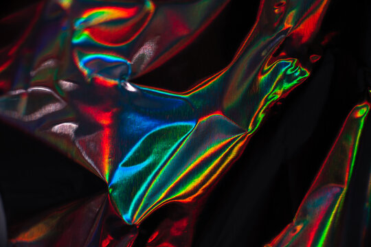 Chromatic foil rainbow iridescent colorful metallic neon texture