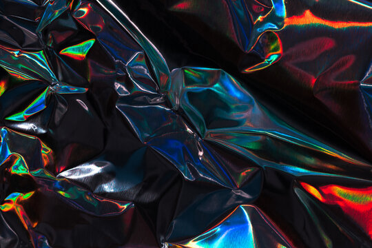 Chromatic foil rainbow iridescent colorful metallic neon texture