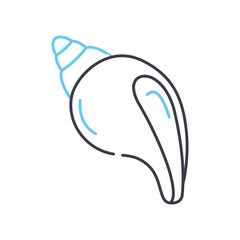 conch line icon, outline symbol, vector illustration, concept sign