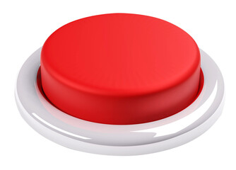 Red button isolate backbround , 3D render - obrazy, fototapety, plakaty