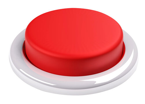 Red button isolate backbround , 3D render