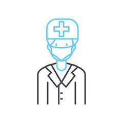 call operatoe avatar line icon, outline symbol, vector illustration, concept sign