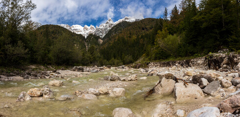 Rio Freddo River In Italian Julian Alps