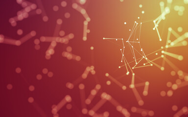 Abstract background. Molecules technology with polygonal shapes, connecting dots and lines. Connection structure. Big data visualization.