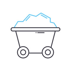 coal mining line icon, outline symbol, vector illustration, concept sign