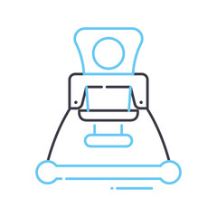 Obraz premium child chair line icon, outline symbol, vector illustration, concept sign