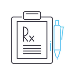 doctor`s recommendation line icon, outline symbol, vector illustration, concept sign