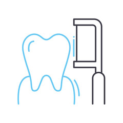 dental floss line icon, outline symbol, vector illustration, concept sign