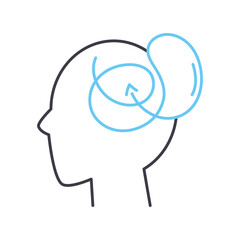 confuse line icon, outline symbol, vector illustration, concept sign