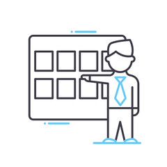 event shedule line icon, outline symbol, vector illustration, concept sign