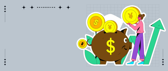 Fototapeta premium Business finance vector creative concept illustration 