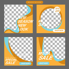 Naklejka premium fashion sale social media post template with yellow and black color
