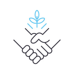 collab oration line icon, outline symbol, vector illustration, concept sign