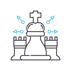 business strategy line icon, outline symbol, vector illustration, concept sign