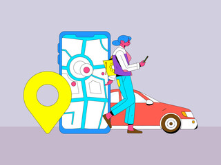 Shared travel vector creative concept illustration

